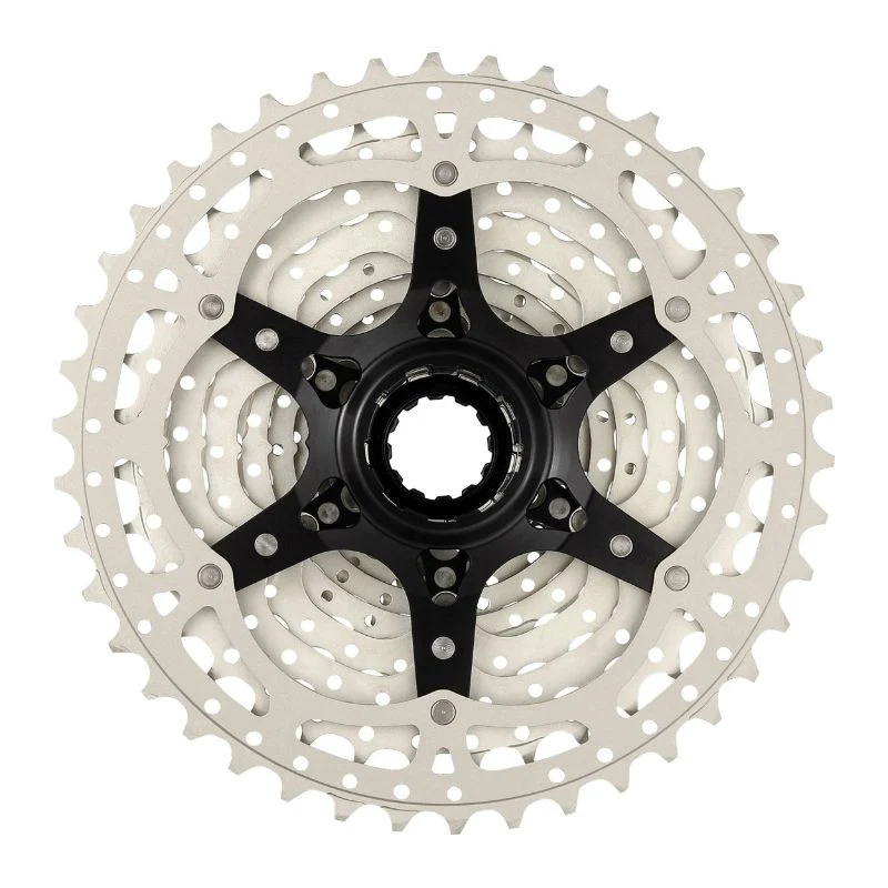 CASSETTE 10V. SUNRACE MS3 11-46 VTT POUR SHIMANO METALLIC ARGENT (LIVRE EN BOITE) (11-13-15-18-21-24-28-34-40-46) (2 BLOCS + PIGNONS)