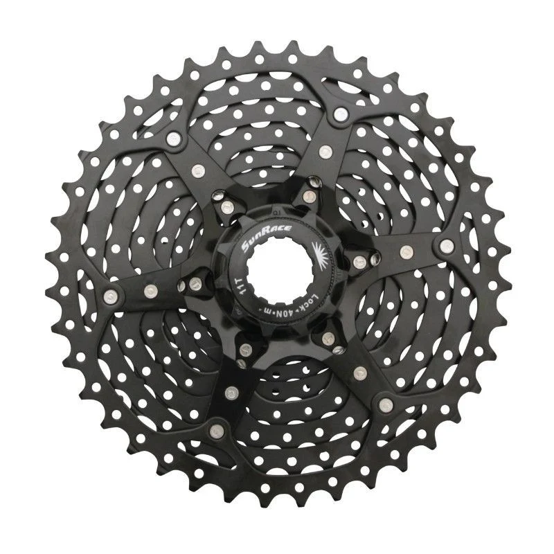 CASSETTE 10V. SUNRACE MS3 11-40 VTT POUR SHIMANO NOIR (LIVRE EN BOITE) (11-13-15-18-21-24-28-32-36-40) (2 BLOCS + PIGNONS)