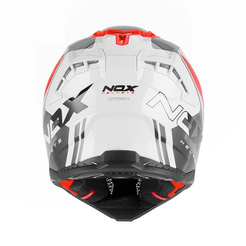 Casque Moto Cross N634 Storm Blanc Rouge | NOX