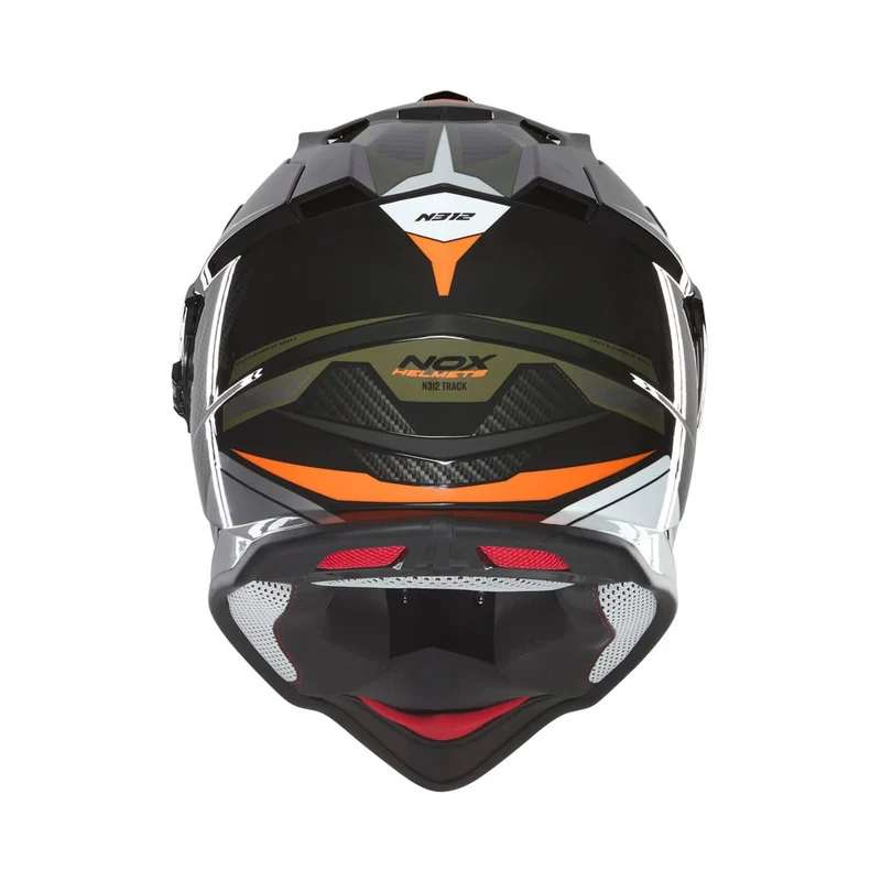 Casque Moto Trail Adventure Kaki Mat Orange | N312 Track NOX