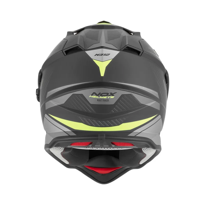 Casque Moto Adventure N312 Track Noir Mat Jaune Fluo | NOX