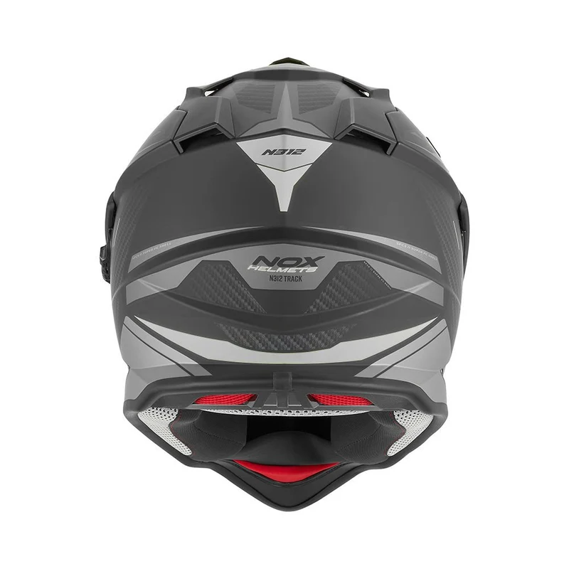 Casque Moto Adventure N312 Track Noir Mat Argent | NOX