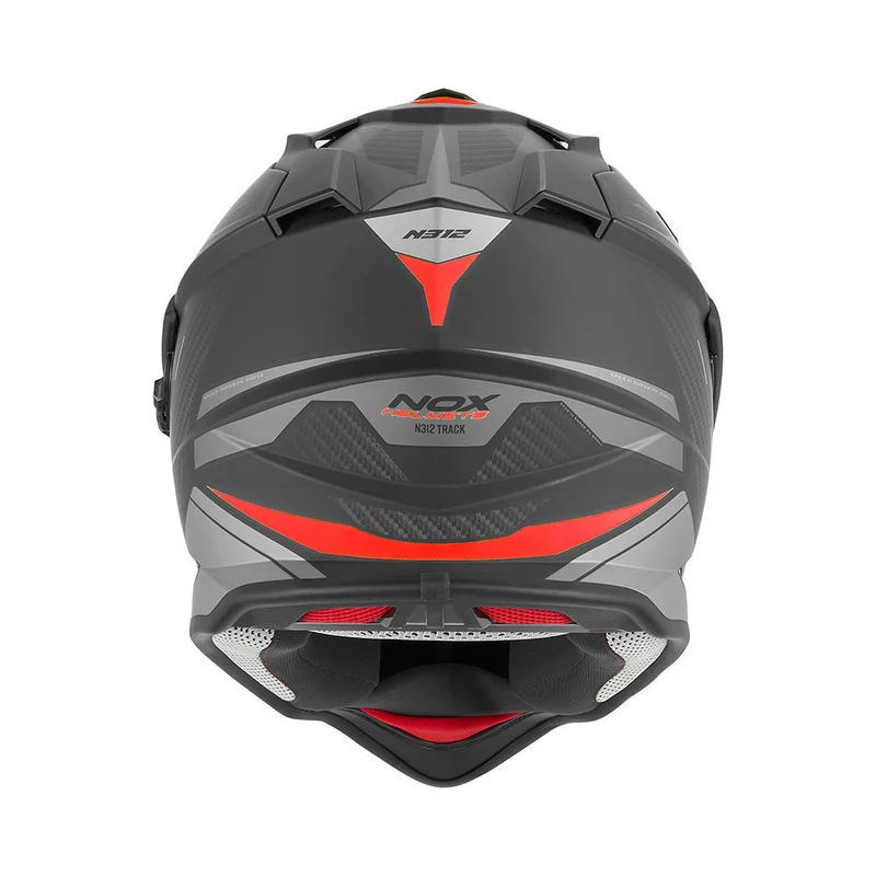 Casque Moto Adventure N312 Track Noir Mat Rouge | NOX
