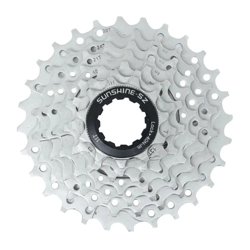 CASSETTE 7V. SHINE 11-28 POUR SHIMANO/SRAM VTT ARGENT (11-13-15-18-21-24-28)