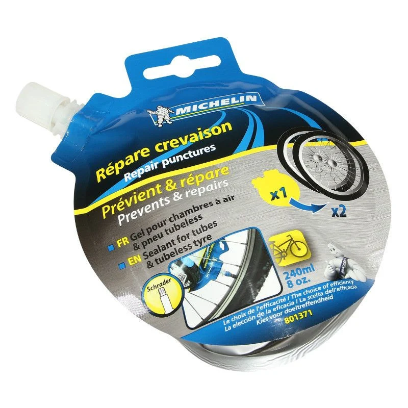 PREVENTIF ANTI-CREVAISON MICHELIN POUR PNEU TUBELESS ET TUBETYPE 240 ml (DOSETTE POUR 2 PNEUS) COMPATIBLE TROTTINETTE