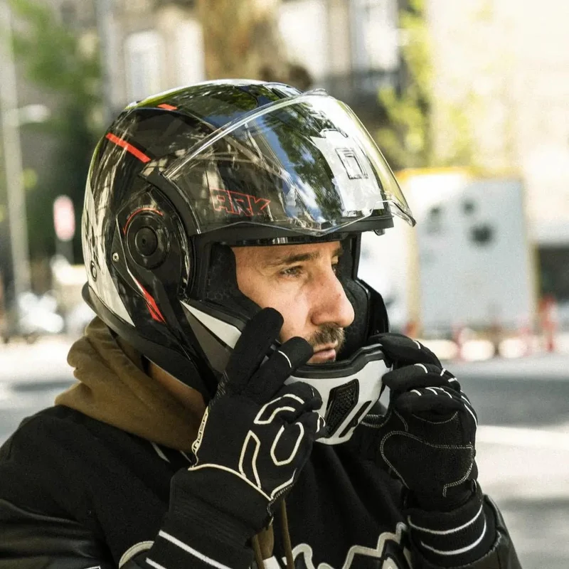 Casque Moto Modulable Réversible Spinner Ark Noir Mat Rouge | NOX