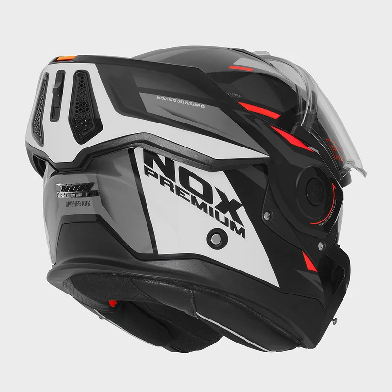 Casque Moto Modulable Réversible Spinner Ark Blanc Rouge | NOX