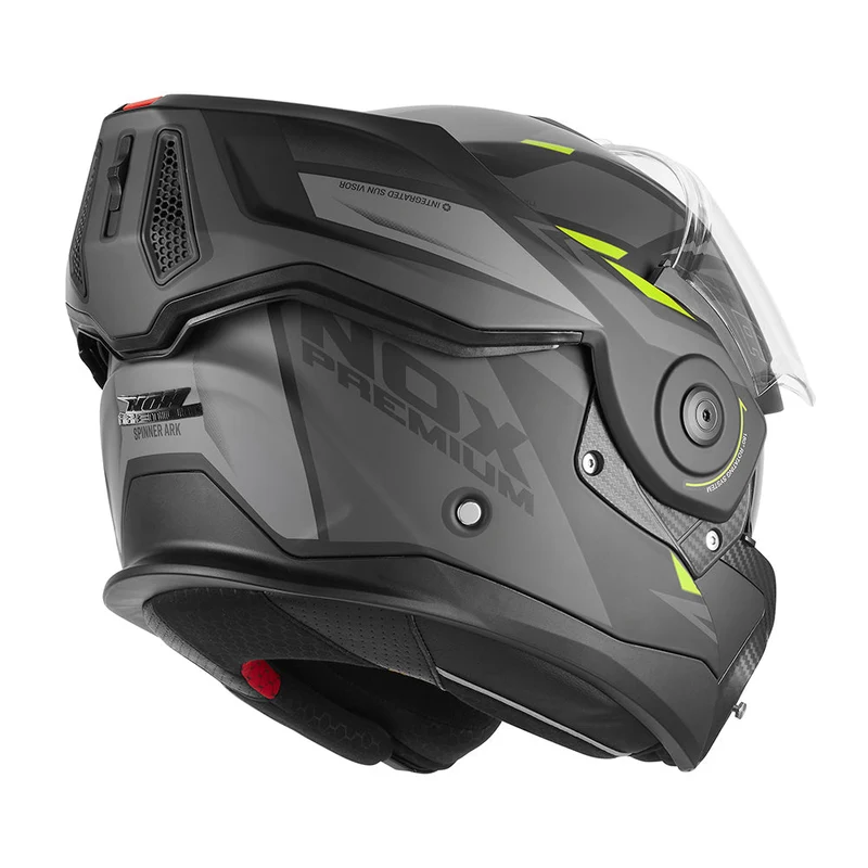 Casque Moto Modulable Réversible Spinner Ark Noir Mat Jaune | NOX
