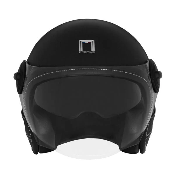 Casque Moto Jet Harley cuir et Noir | Heritage 22.06