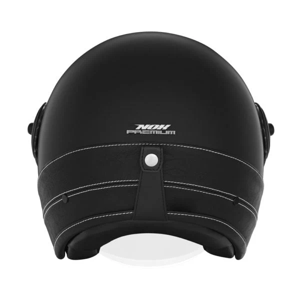 Casque Moto Jet Harley cuir et Noir | Heritage 22.06