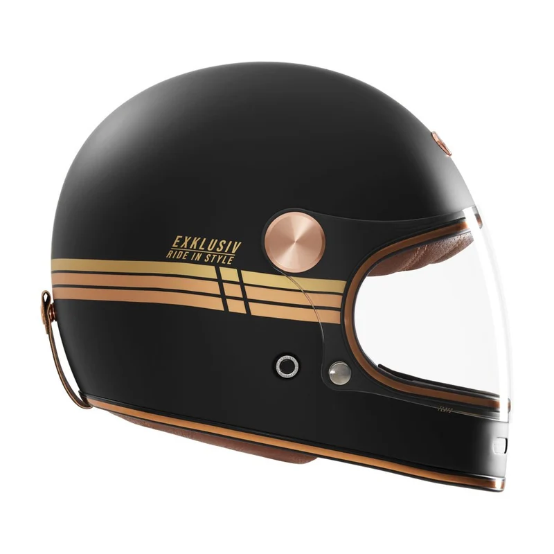 Casque Intégral Duke II Flat Noir Mat/Or — EXKLUSIV