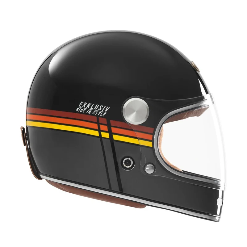 Casque Intégral Duke II Flat Noir Mat/Rouge/Orange/Jaune — EXKLUSIV