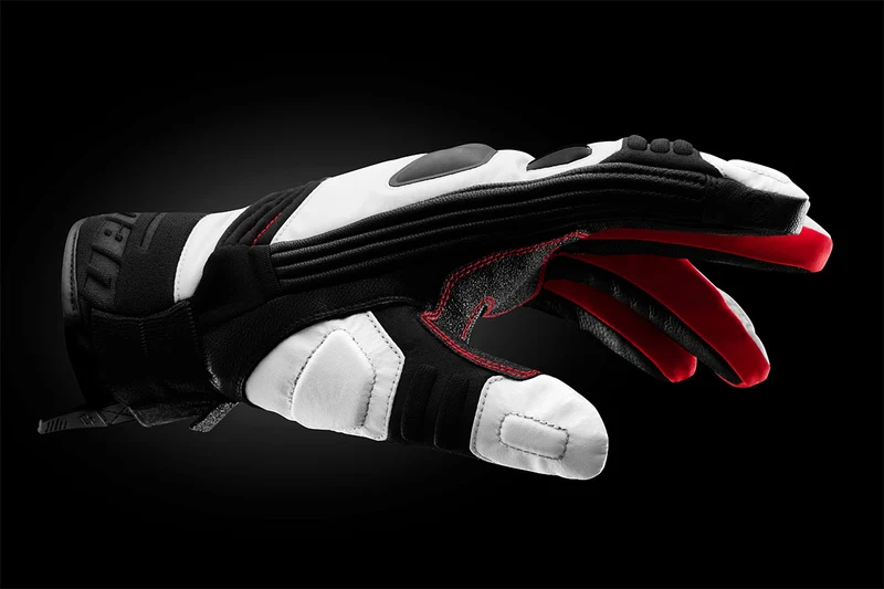 Gants Moto Cuir Homme Furygan BALMAZ ALL SEASONS Noir-Pearl-Rouge