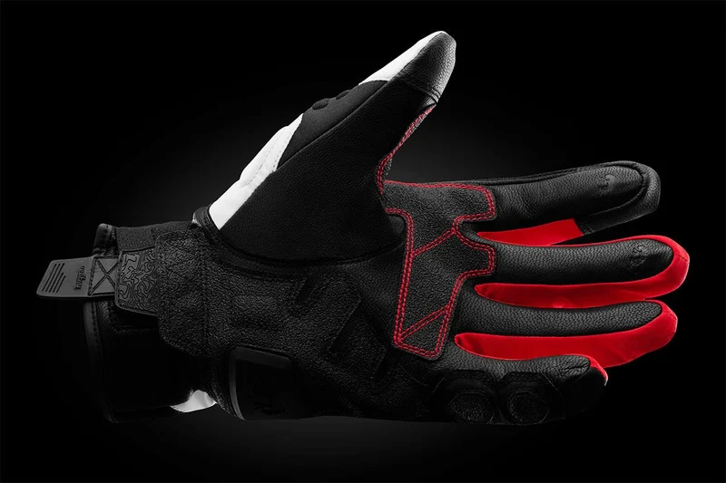 Gants Moto Cuir Homme Furygan BALMAZ ALL SEASONS Noir-Pearl-Rouge