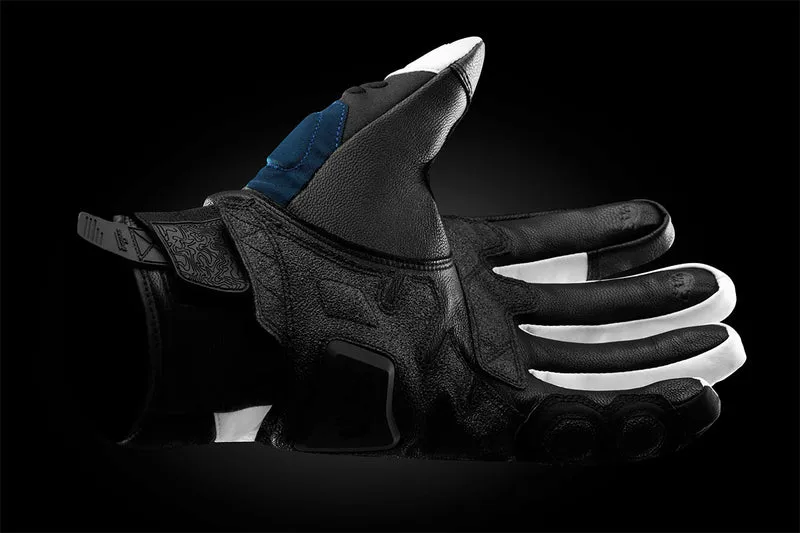 Gants Moto Cuir Homme Furygan BALMAZ ALL SEASONS Noir-Bleu-Pearl