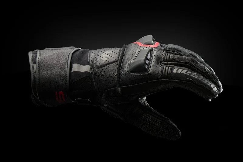 Gants Moto Cuir Homme Furygan STYG15 VENTED Noir-Rouge | Racing