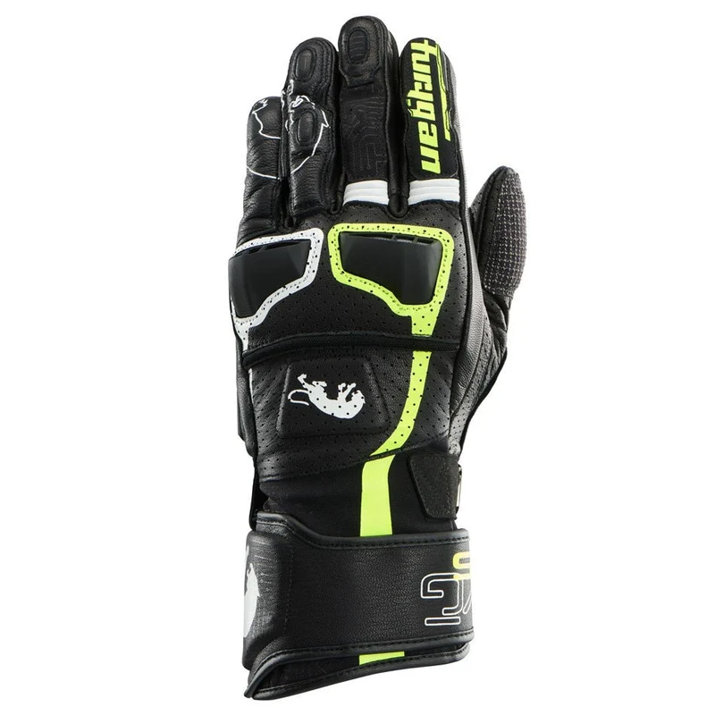 Gants Moto Cuir Homme Furygan STYG15 VENTED Noir-Blanc-Jaune Noir-Blanc-Jaune | Racing