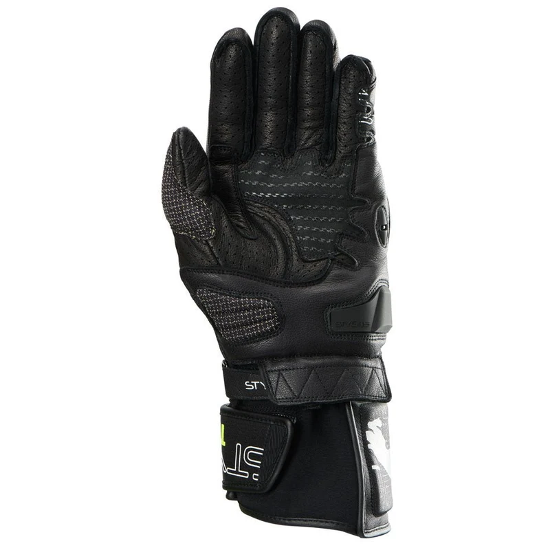 Gants Moto Cuir Homme Furygan STYG15 VENTED Noir-Blanc-Jaune Noir-Blanc-Jaune | Racing