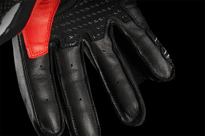 Gants Moto Cuir Homme Furygan STYG15 Noir-Blanc-Rouge | Racing