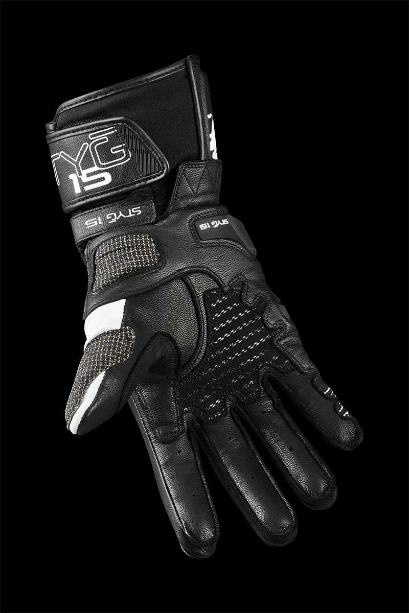 Gants Moto Cuir Homme Furygan STYG15 Noir-Blanc | Racing