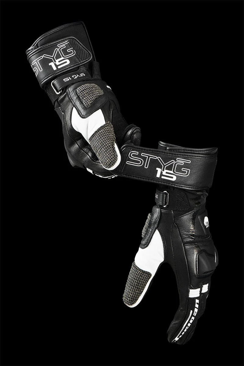 Gants Moto Cuir Homme Furygan STYG15 Noir-Blanc | Racing
