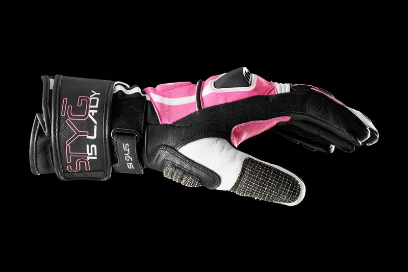 Gants Moto Cuir Femme Furygan STYG15 LADY Noir-Rose | Racing