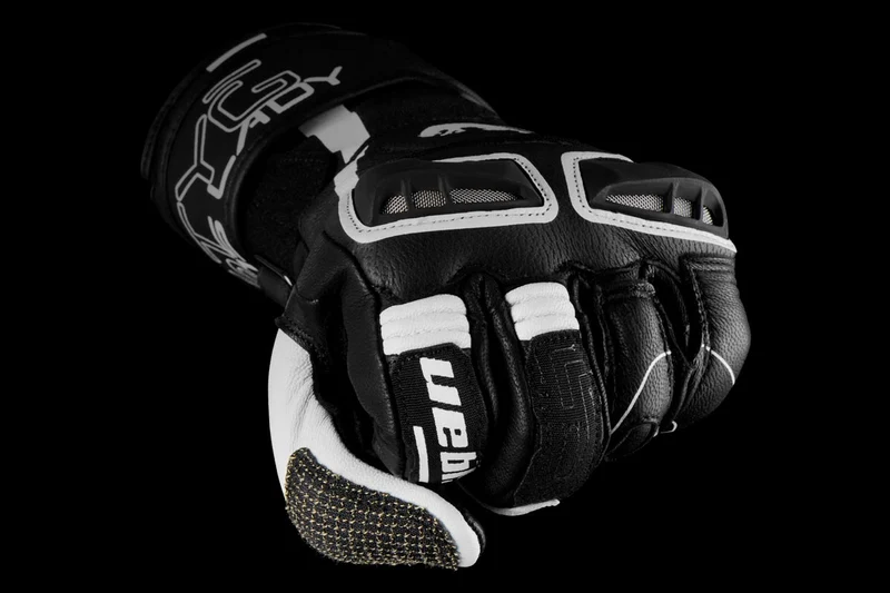 Gants Moto Cuir Femme Furygan STYG15 LADY Noir-Blanc | Racing