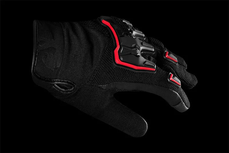 Gants Moto Cuir Homme Furygan SHADE Noir-Rouge | Été
