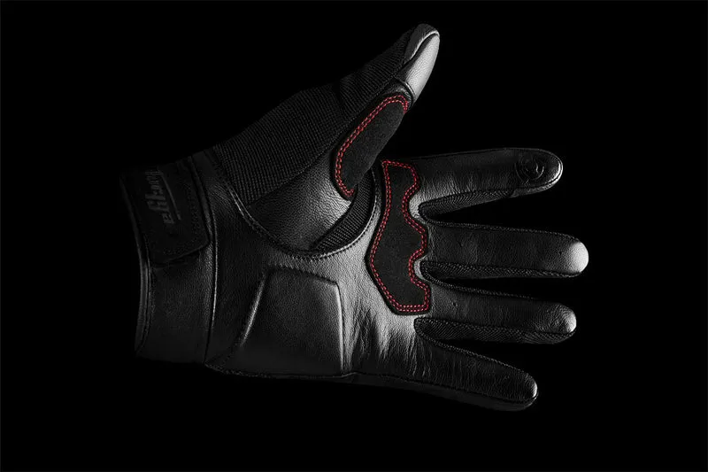 Gants Moto Cuir Homme Furygan SHADE Noir-Rouge | Été