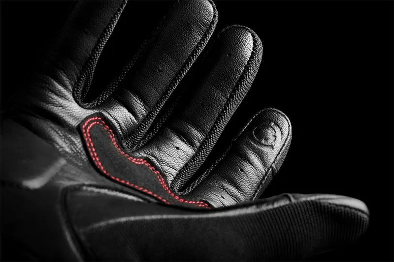 Gants Moto Cuir Homme Furygan SHADE Noir-Rouge | Été