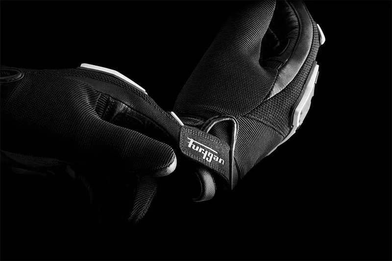 Gants Moto Cuir Homme Furygan SHADE Noir-Blanc | Été