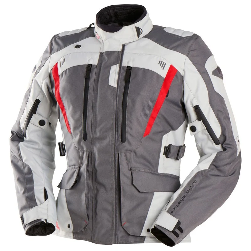 Blouson Moto Femme Furygan APALACHES LADY EVO Gris-Pearl-Rouge — CE AA