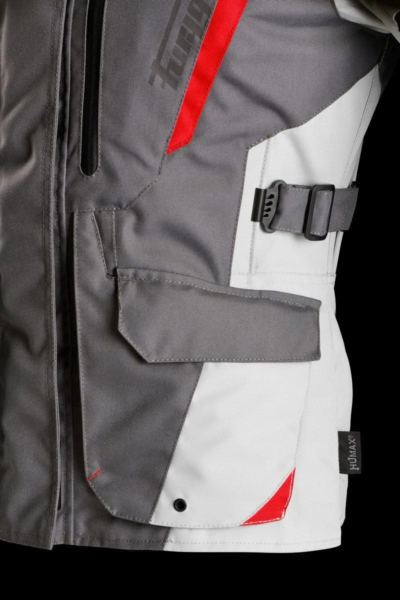 Blouson Moto Femme Furygan APALACHES LADY EVO Gris-Pearl-Rouge — CE AA