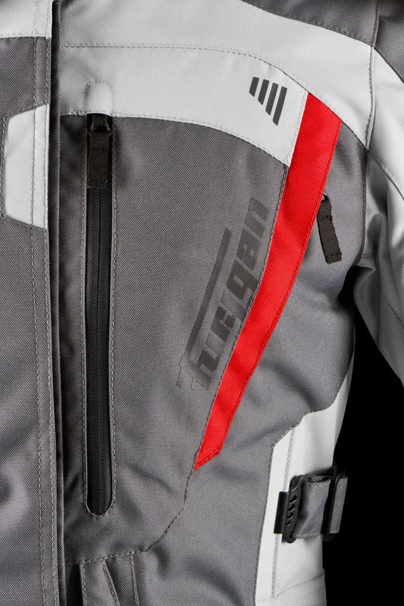 Blouson Moto Femme Furygan APALACHES LADY EVO Gris-Pearl-Rouge — CE AA