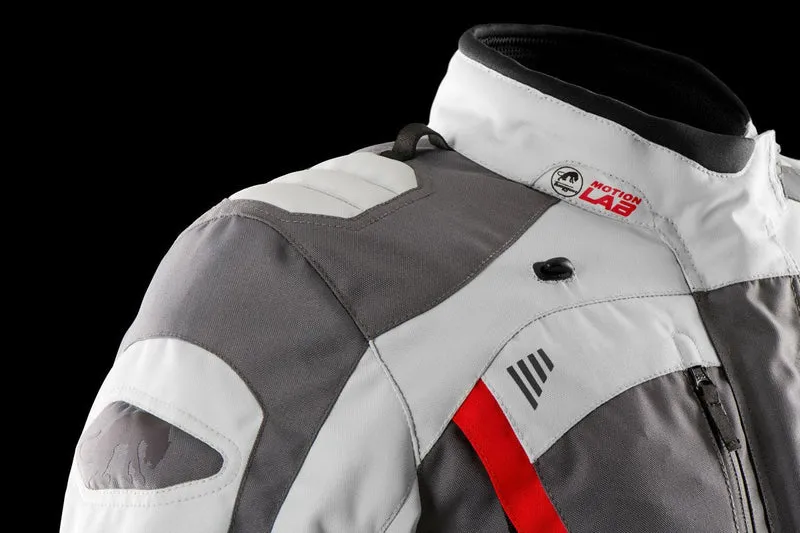 Blouson Moto Femme Furygan APALACHES LADY EVO Gris-Pearl-Rouge — CE AA