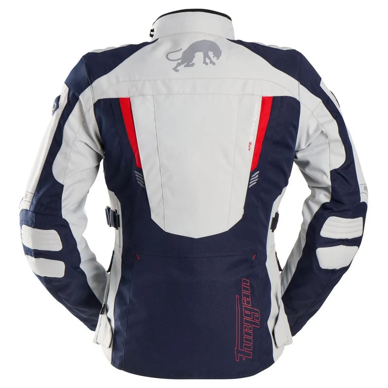 Blouson Moto Femme Furygan APALACHES LADY EVO Bleu-Pearl-Rouge — CE AA