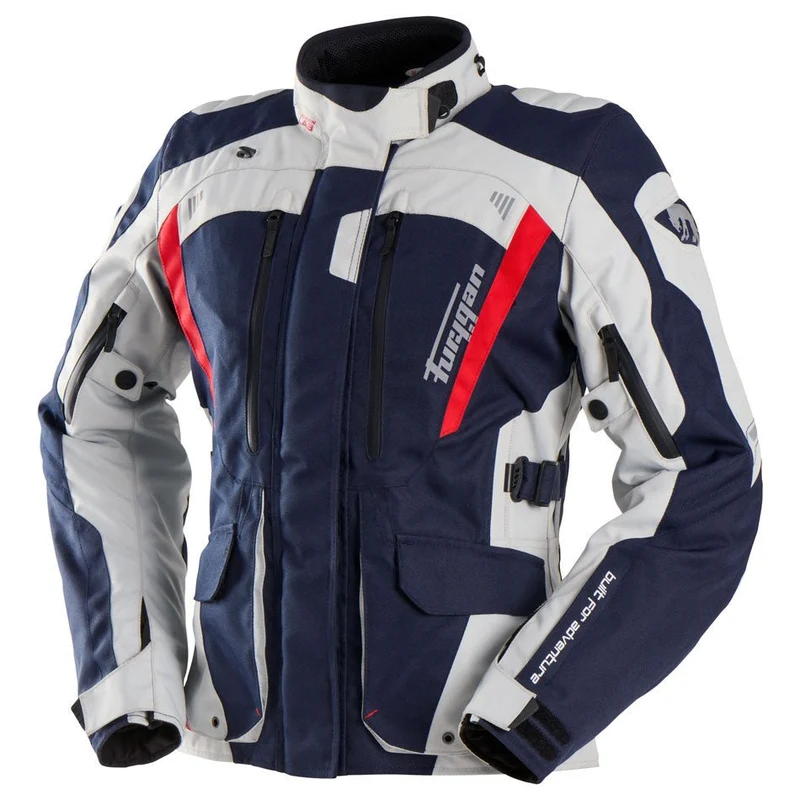 Blouson Moto Femme Furygan APALACHES LADY EVO Bleu-Pearl-Rouge — CE AA