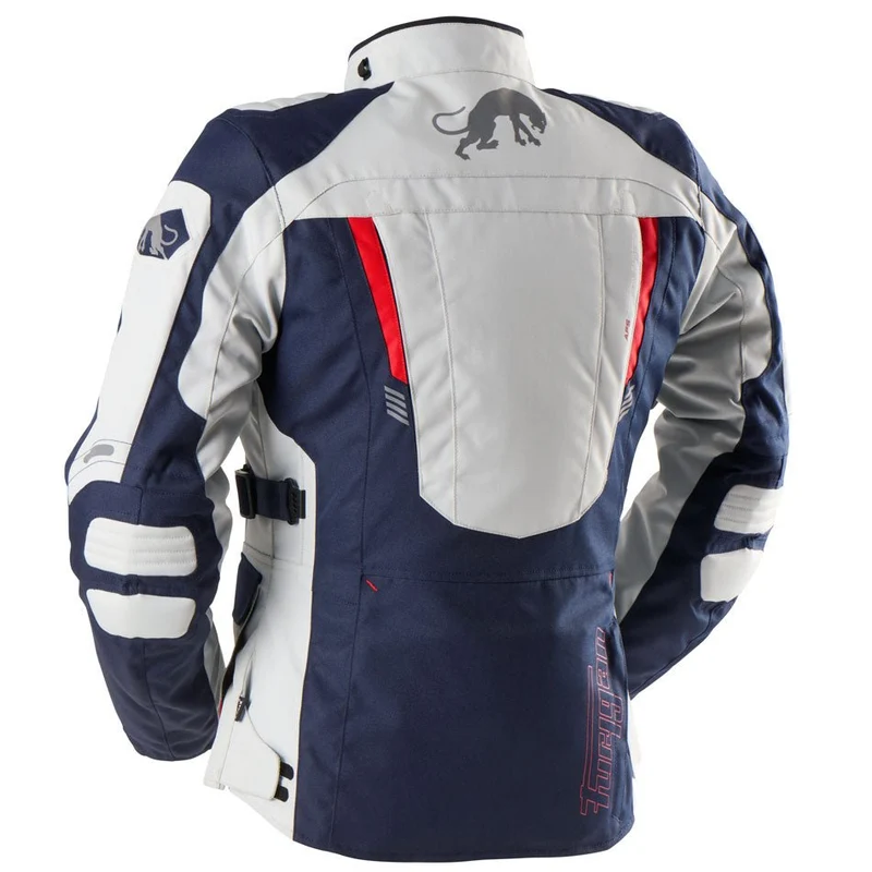 Blouson Moto Femme Furygan APALACHES LADY EVO Bleu-Pearl-Rouge — CE AA