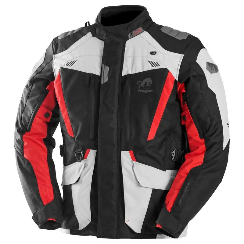 Blouson Moto Homme Furygan APALACHES EVO Noir-Pearl-Rouge — CE AA