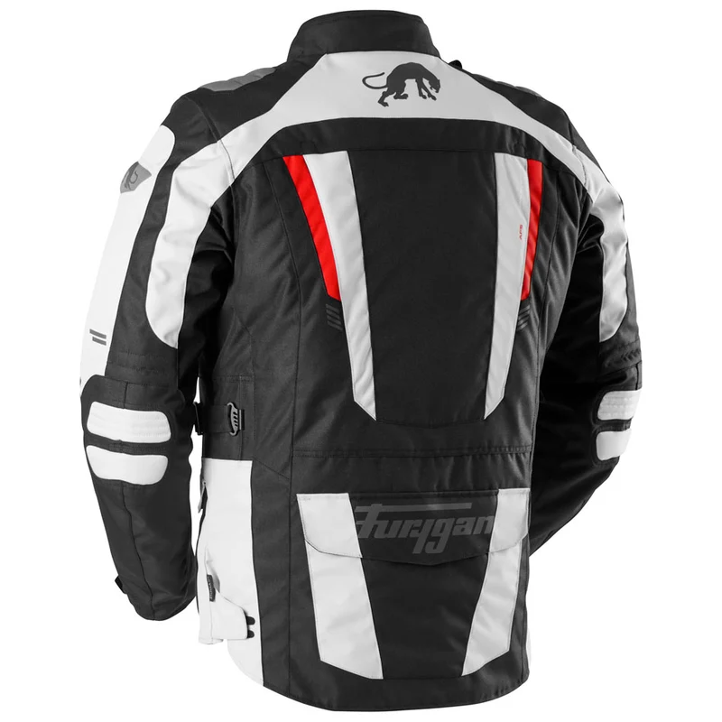 Blouson Moto Homme Furygan APALACHES EVO Noir-Pearl-Rouge — CE AA