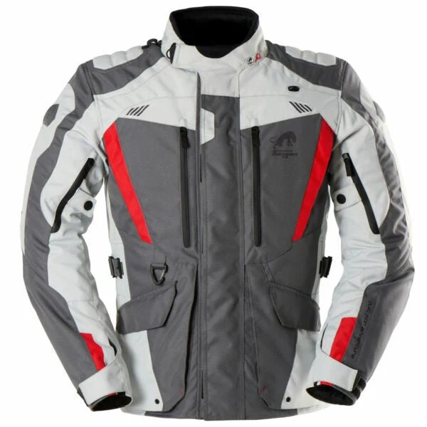Blouson Moto Homme Furygan APALACHES EVO Gris-Pearl-Rouge — CE AA