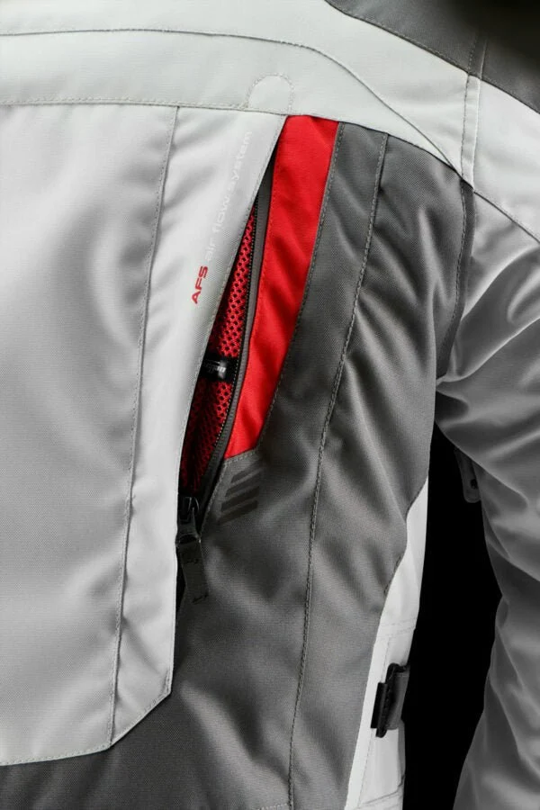 Blouson Moto Homme Furygan APALACHES EVO Gris-Pearl-Rouge — CE AA