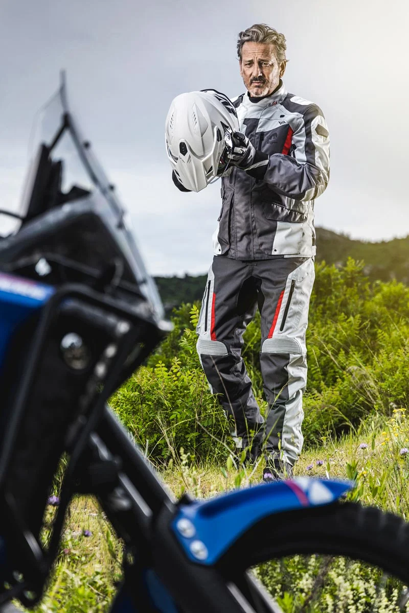 Blouson Moto Homme Furygan APALACHES EVO Gris-Pearl-Rouge — CE AA