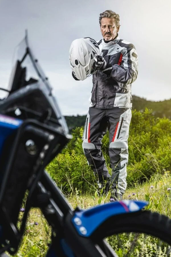 Blouson Moto Homme Furygan APALACHES EVO Gris-Pearl-Rouge — CE AA