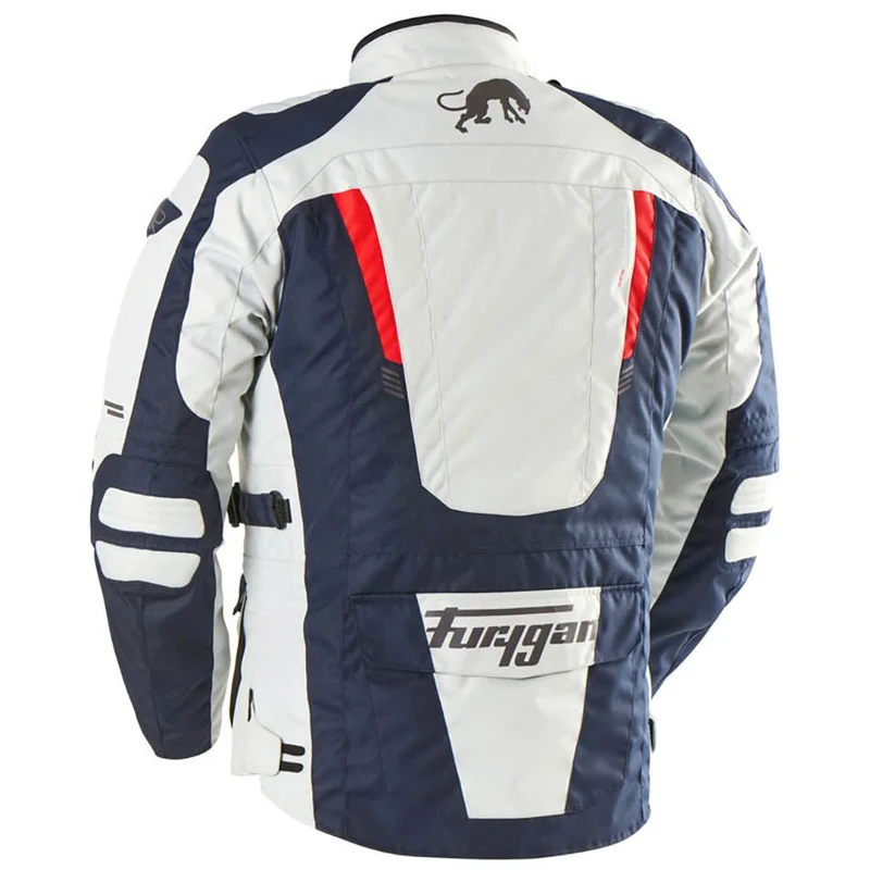 Blouson Moto Homme Furygan APALACHES EVO Bleu-Pearl-Rouge — CE AA