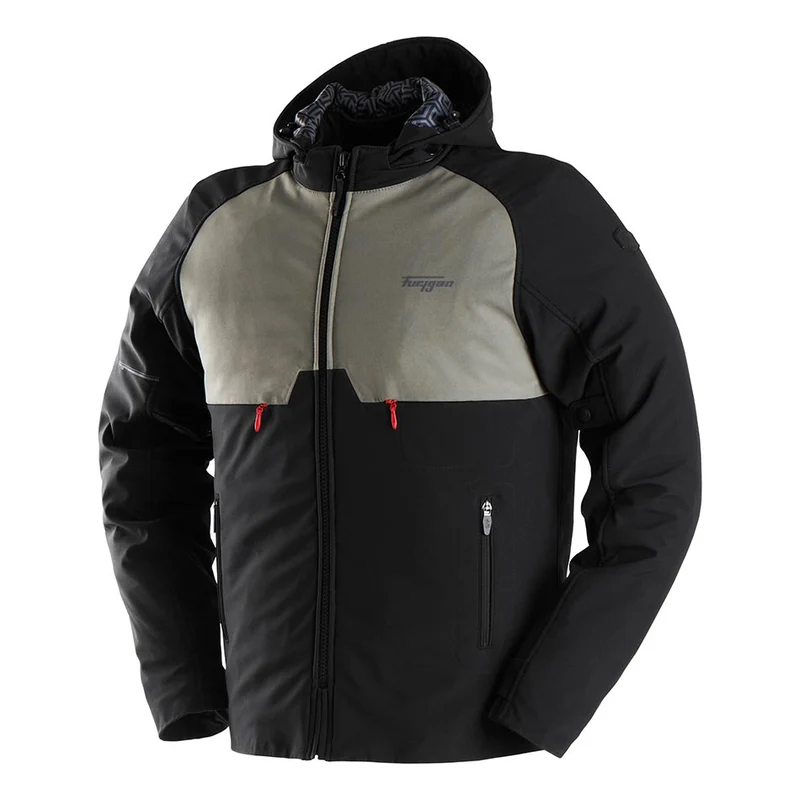 Blouson Moto Homme Furygan ADDAX Noir-Kaki — CE AA
