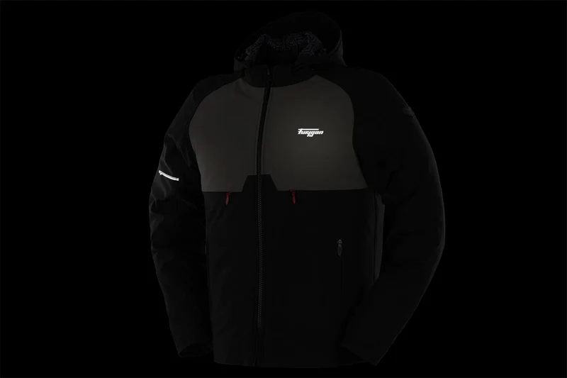 Blouson Moto Homme Furygan ADDAX Noir-Kaki — CE AA