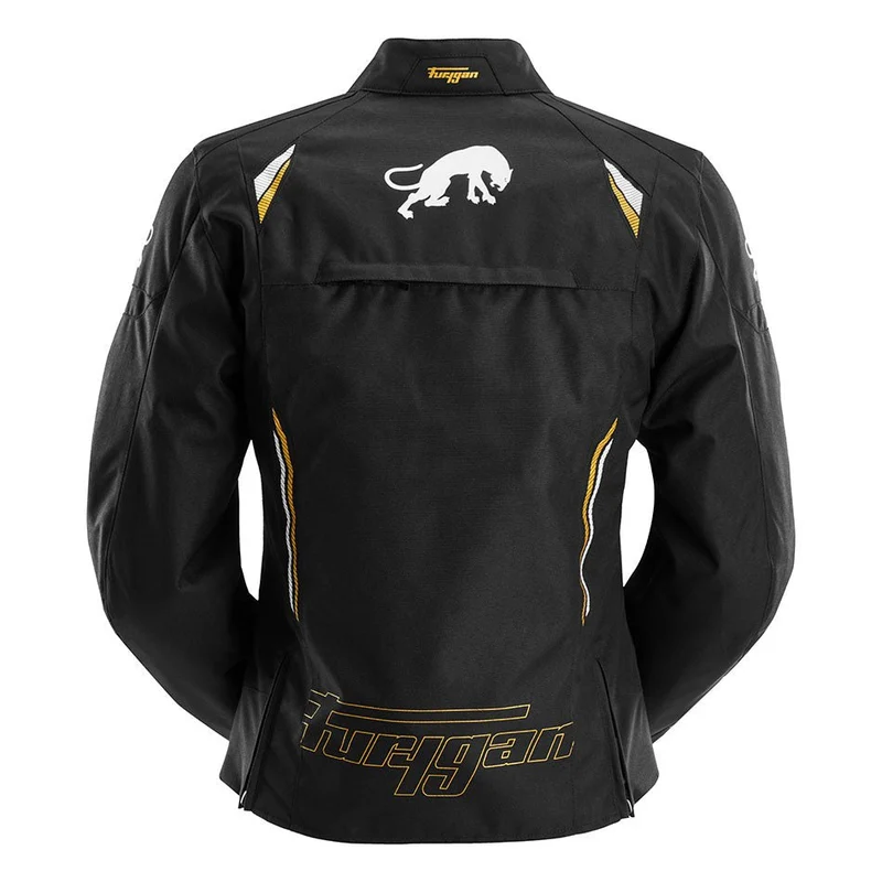 Blouson Moto Femme Furygan AGATA Noir-Blanc-Or — CE AA