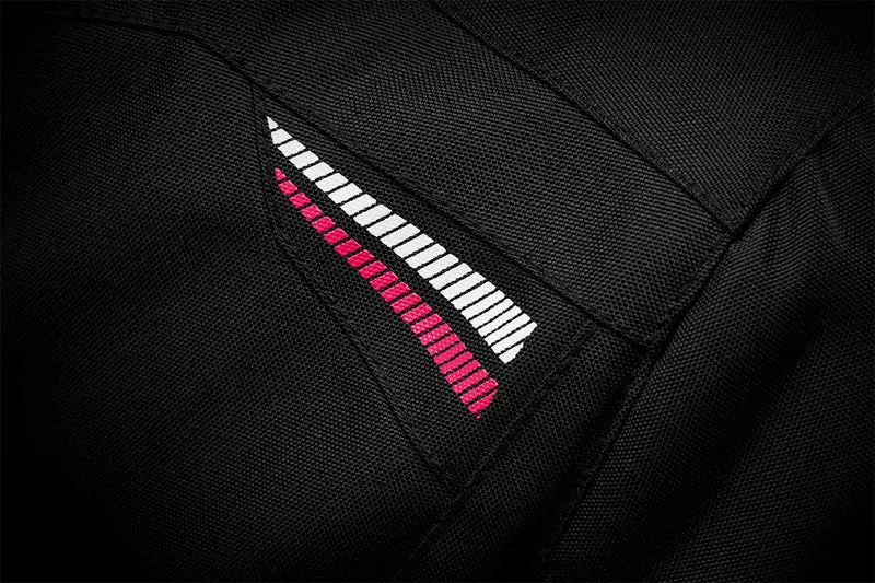 Blouson Moto Femme Furygan AGATA Noir-Blanc-Rose — CE AA