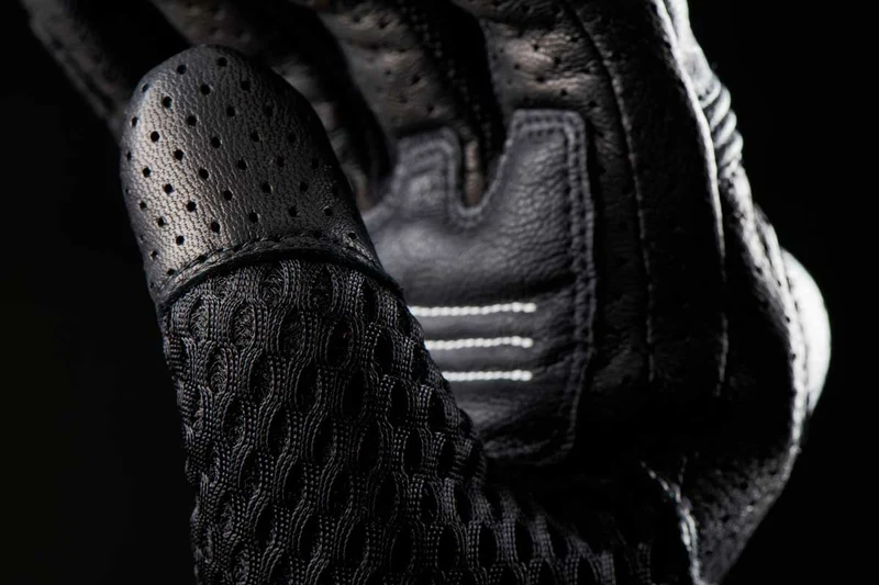Gants Moto Cuir Femme Furygan TD AIR LADY Noir-Blanc | Été